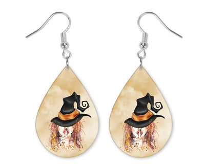 Witch Halloween Teardrop Earrings