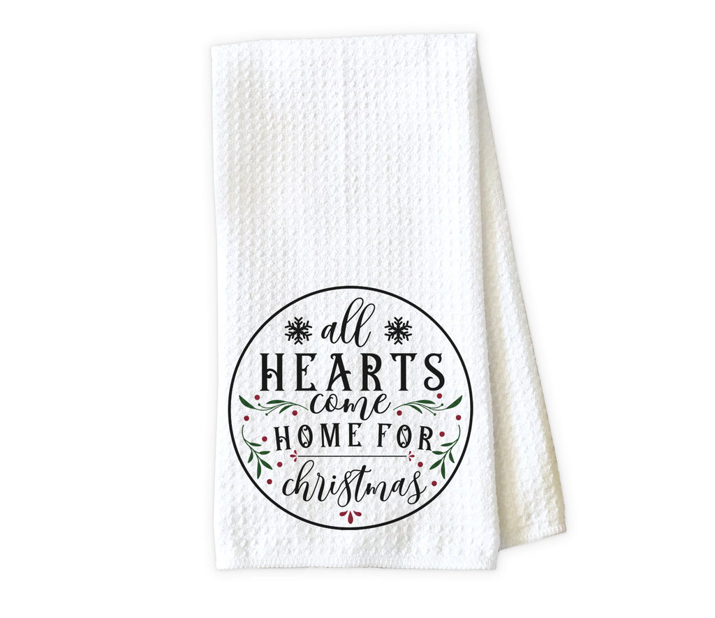 All Hearts Come Home for Christmas Waffle Weave Microfiber Kitchen Towel