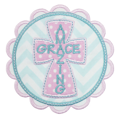 Amazing Grace Sew or Iron on Embroidered Patch