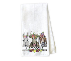Animal Trio Personalized Kitchen Towel - Waffle Weave Towel - Microfiber Towel - Kitchen Decor - House Warming Gift - Sew Lucky Embroidery