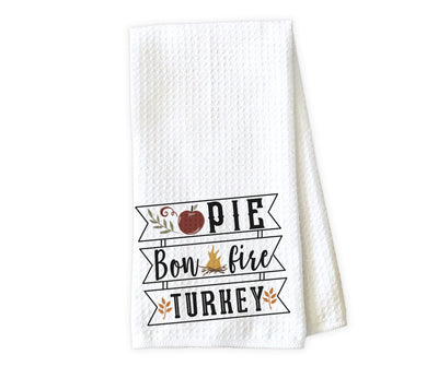 Apple Pie Bonfire & Turkey Waffle Weave Microfiber Kitchen Towel