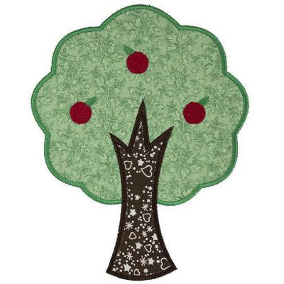 Apple Tree Sew or Iron on Embroidered Patch