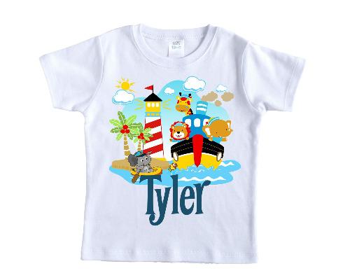 Baby Animals on Boat Personalized Shirt - Sew Lucky Embroidery