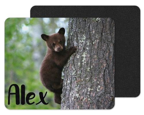 Baby Bear in Tree Custom Personalized Mouse Pad - Sew Lucky Embroidery