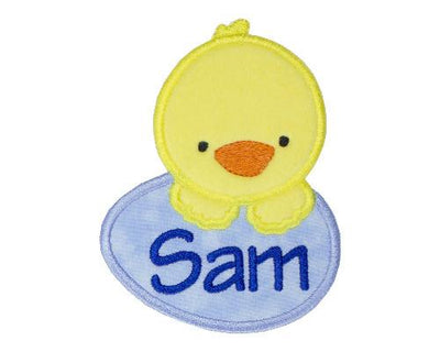 Baby Boy Easter Chick Personalized Sew or Iron on Embroidered Patch