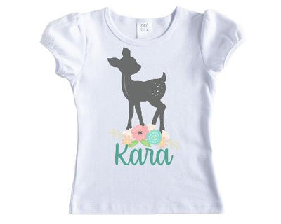 Baby Deer Personalized Girls Shirt