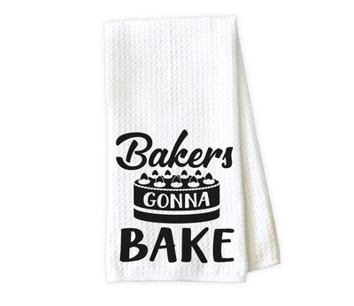 Bakers Gonna Bake Cake Waffle Weave Microfiber Kitchen Towel