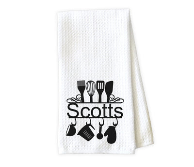 Baking Split Frame with Hooks Personalized Waffle Weave Microfiber Kitchen Towel