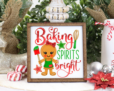 Baking Spirits Bright Christmas Tier Tray Sign