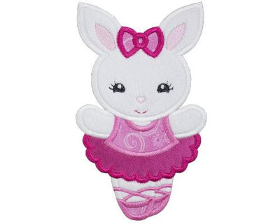 Ballerina Bunny Sew or Iron on Embroidered Patch