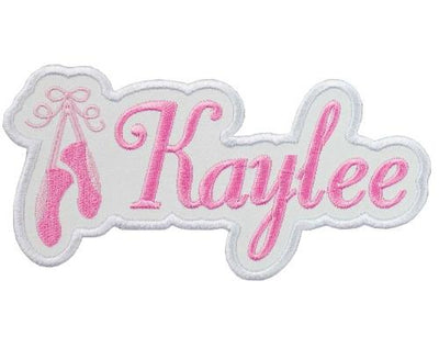 Ballet Slippers Name Sew or Iron on Embroidered Patch