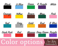 Color Options - Sew Lucky Embroidery