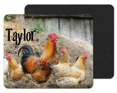 Barnyard Chickens Custom Personalized Mouse Pad