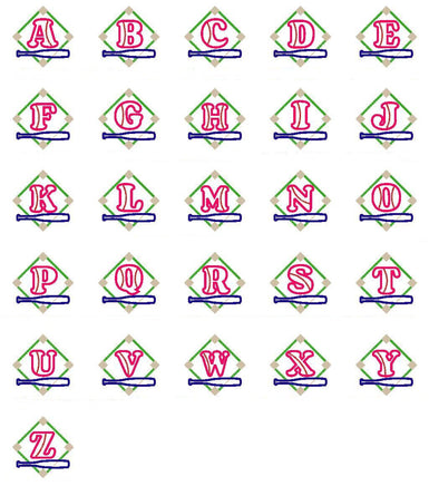Baseball Field Letter Patch - Sew Lucky Embroidery