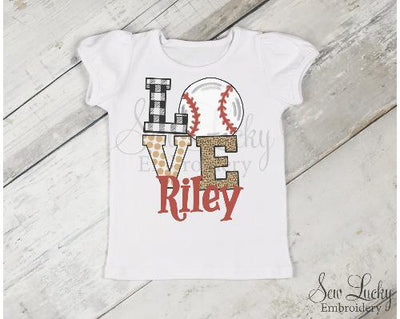 Baseball Love Girls Personalized Shirt