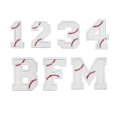 Baseball Number or Letter Sew or Iron on Embroidered Patch
