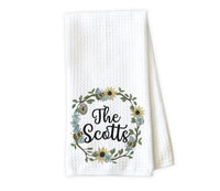 Bee and Sunflower Wreath Personalized Kitchen Towel