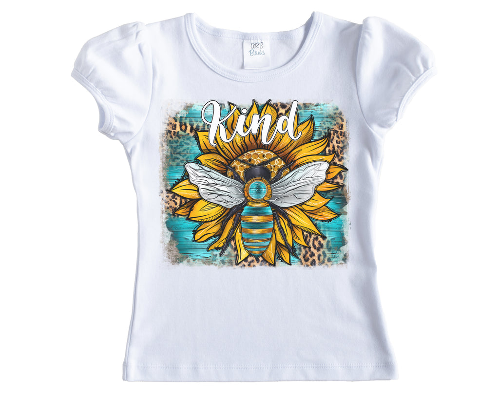 Bee Kind on Leopard Print Shirt - Sew Lucky Embroidery