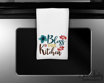 Bless this Kitchen Waffle Weave Microfiber Kitchen Towel