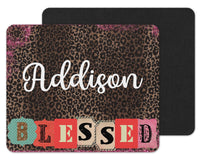 Blessed on Leopard Print Custom Personalized Mouse Pad