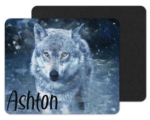 Blue Wolf Custom Personalized Mouse Pad