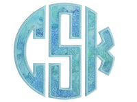 Watercolor Circle Monogram Patch - Sew Lucky Embroidery