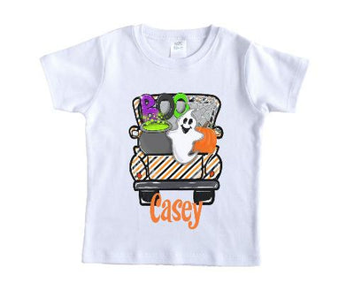 Boo Ghost Truck Personalized Halloween Shirt