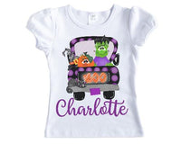 Boo Halloween Truck Shirt Personalized Girls Shirt