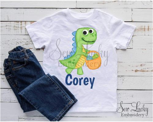 Boy Easter Dino Personalized Printed Shirt