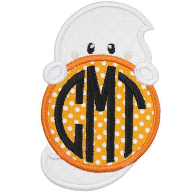 Boy Ghost Monogram Sew or Iron on Embroidered Patch