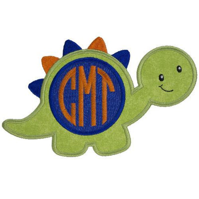 Boy Monogrammed Dinosaur Sew or Iron on Embroidered Patch
