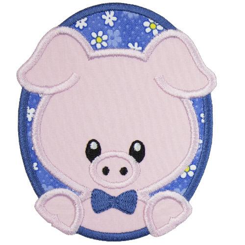 Boy Pig Patch - Sew Lucky Embroidery