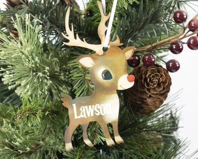 Boy Reindeer Christmas Ornament Personalized