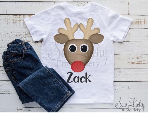 Boy Reindeer Personalized Printed Shirt 