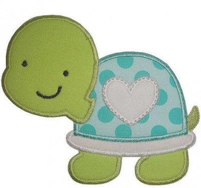 Boy Turtle Sew or Iron on Embroidered Patch