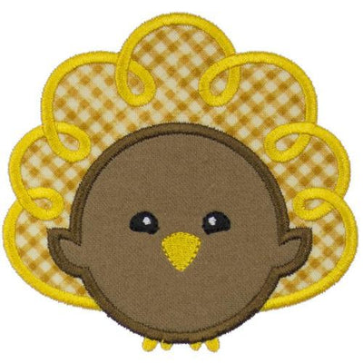 Boy Thanksgiving Turkey Sew or Iron on Embroidered Patch