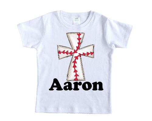 Boys Baseball Cross Personalized Printed Shirt