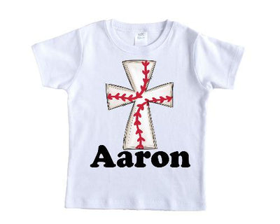 Boys Baseball Cross Personalized Shirt