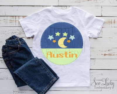 Boys Circle with Stars and Moon Personalized Shirt