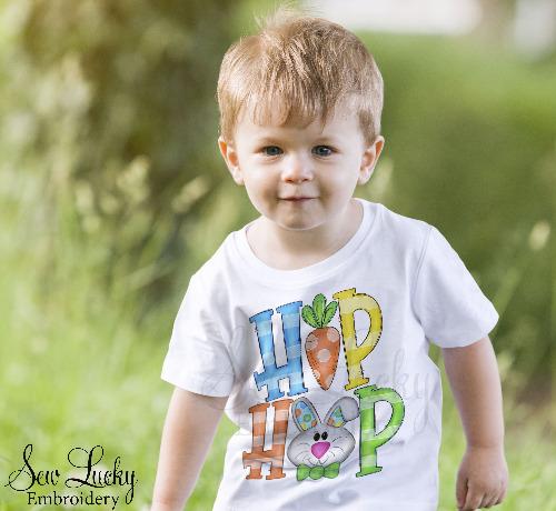Boys Hip Hop Easter Bunny Printed Shirt