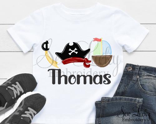Boys Pirate Trio Personalized Shirt 