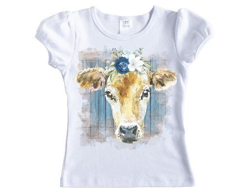 Brown Cow with Flowers Shirt