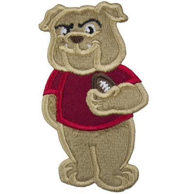 Bulldog Boy Football Sew or Iron on Embroidered Patch