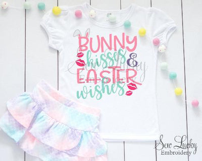 Bunny Kisses and Easter Wishes Girls Shirt
