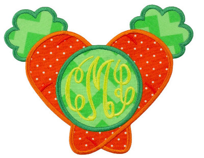 Carrots Monogram Sew or Iron on Embroidered Patch