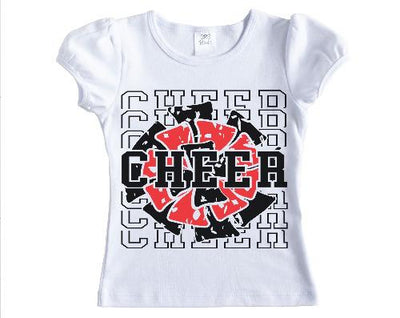 Cheer Stacked with Pom Pom Girls Shirt