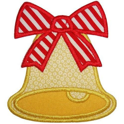 Christmas Bell Sew or Iron on Embroidered Patch