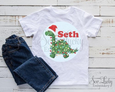 Christmas Dino Personalized Shirt