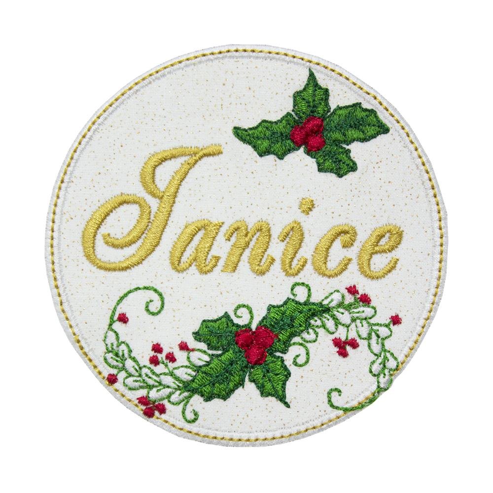 Christmas Holly Name Patch