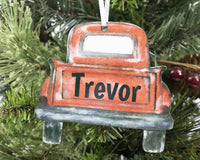 Christmas Truck Christmas Ornament Personalized - Sew Lucky Embroidery